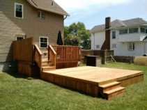 newly constructed wooden deck