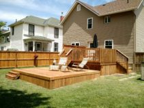 newly constructed wooden deck and fencing