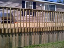 New deck and wooden railing